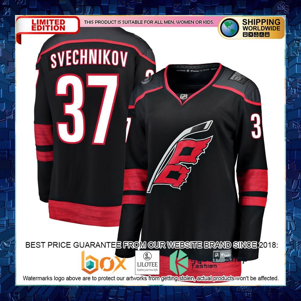 andrei svechnikov carolina hurricanes womens alternate premier breakaway black hockey jersey 1 942