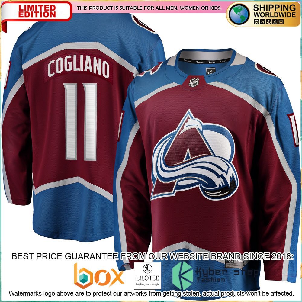 andrew cogliano colorado avalanche burgundy hockey jersey 1 308