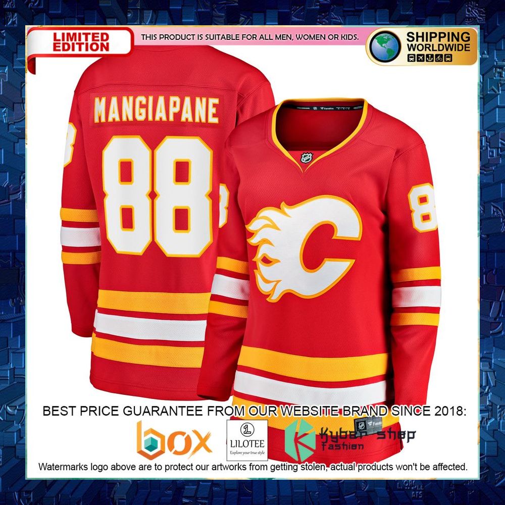 Andrew Mangiapane Calgary Flames Women’s Red Hockey Jersey - LIMITED EDITION 6 andrew mangiapane calgary flames womens red hockey jersey 3 367