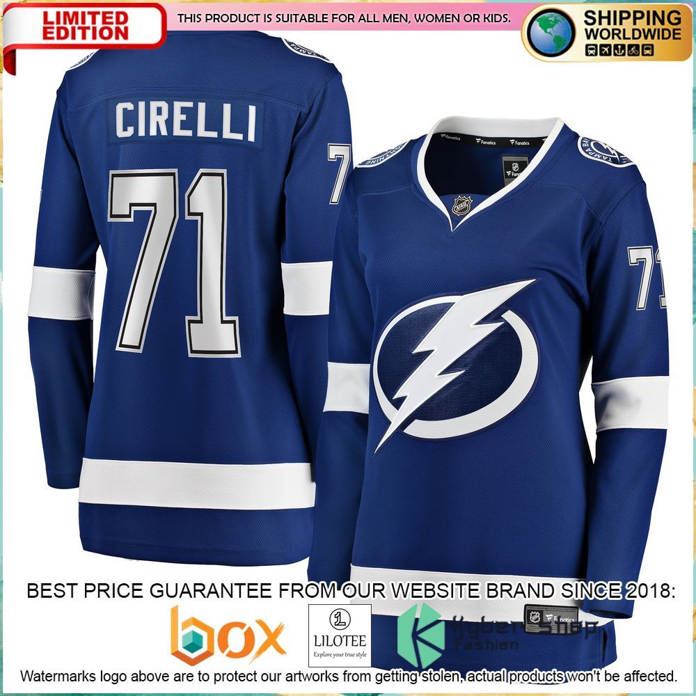 anthony cirelli tampa bay lightning womens blue hockey jersey 1 493