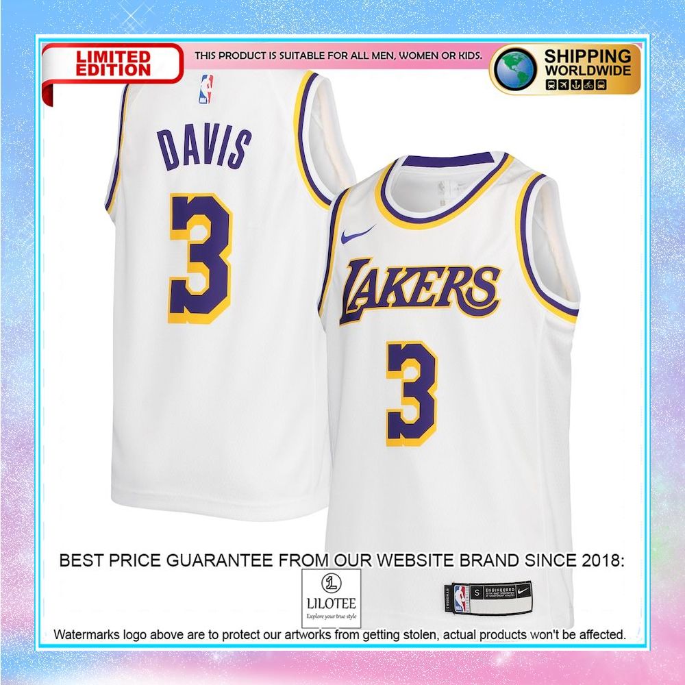 anthony davis los angeles lakers nike youth 2020 21 white basketball jersey 1 443