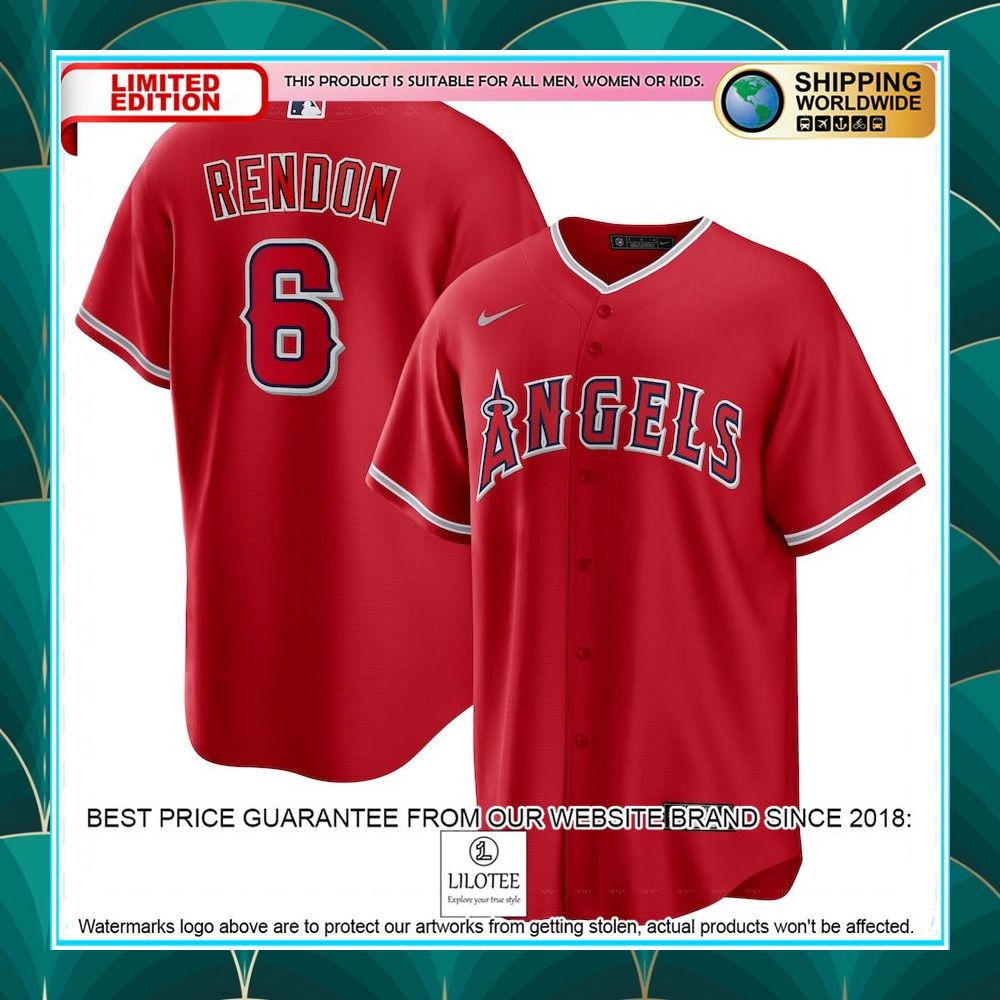 anthony rendon los angeles angels nike alternate player name red baseball jersey 1 29