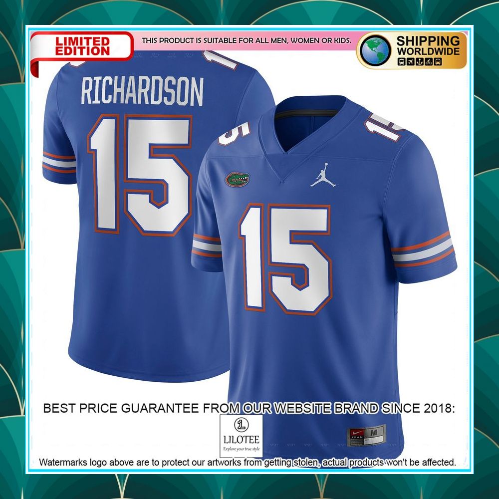 anthony richardson florida gators jordan brand nil royal football jersey 1 158