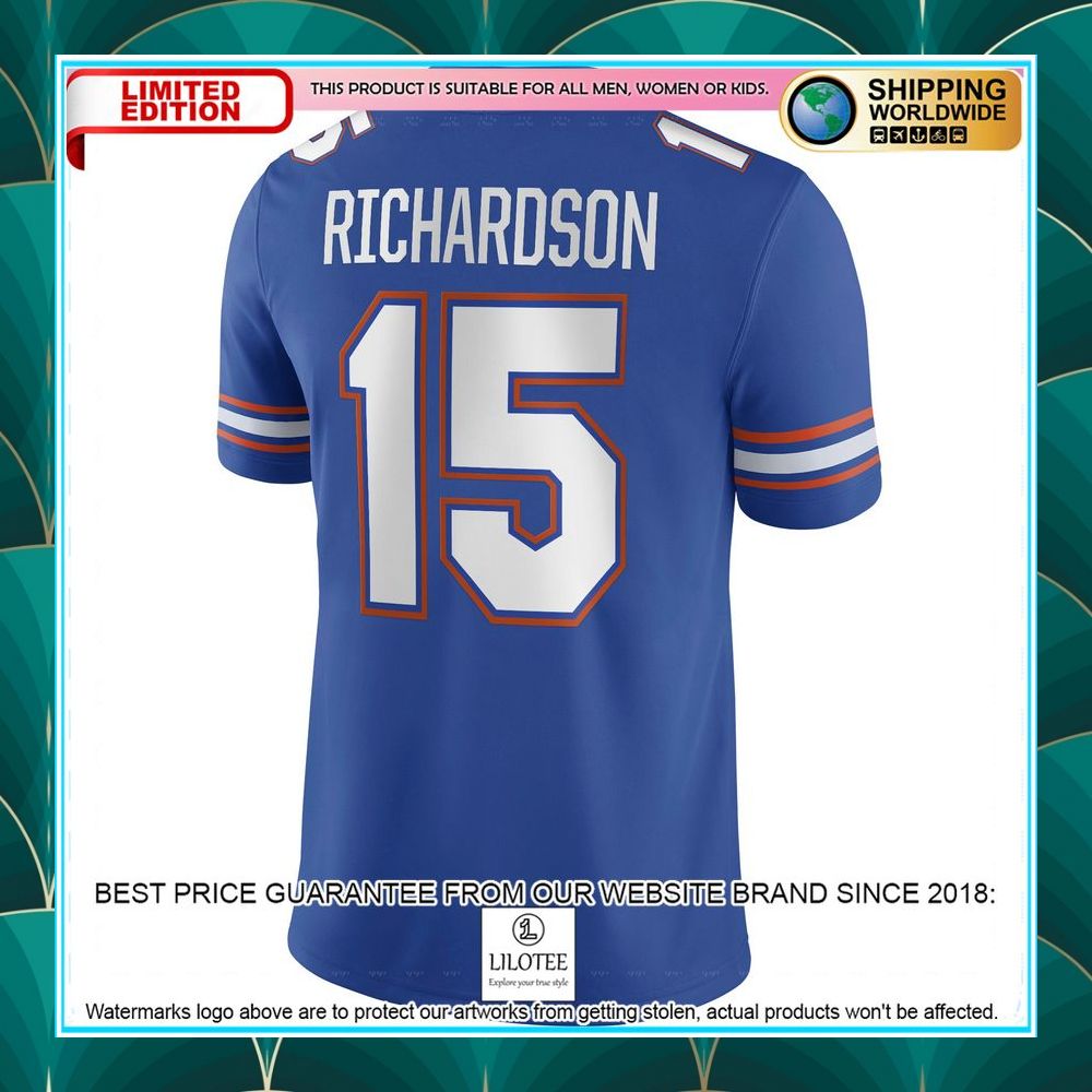 anthony richardson florida gators jordan brand nil royal football jersey 3 346