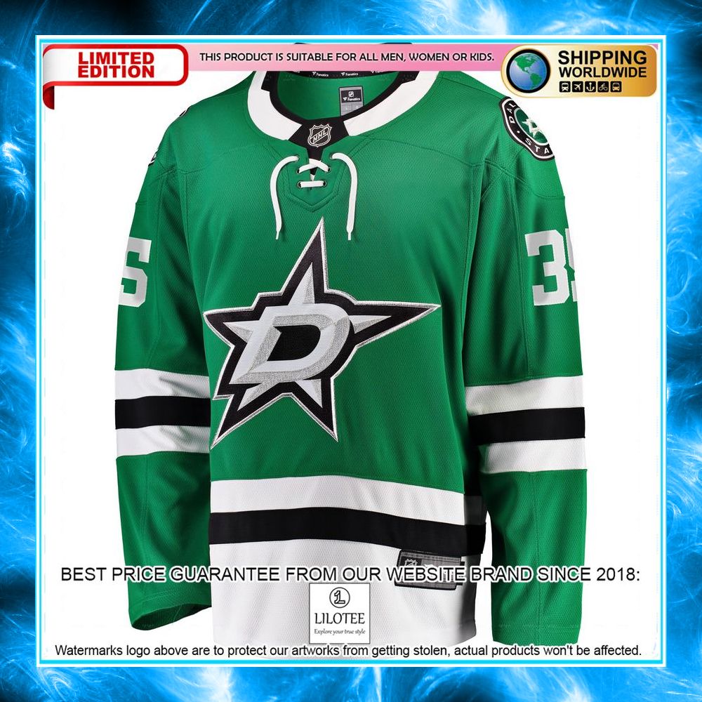 anton khudobin dallas stars kelly green hockey jersey 2 893