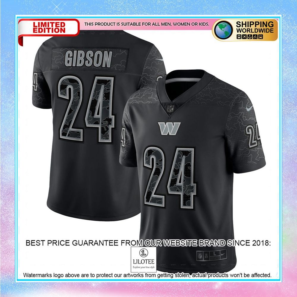 antonio gibson washington commanders rflctv limited jersey black football jersey 1 302