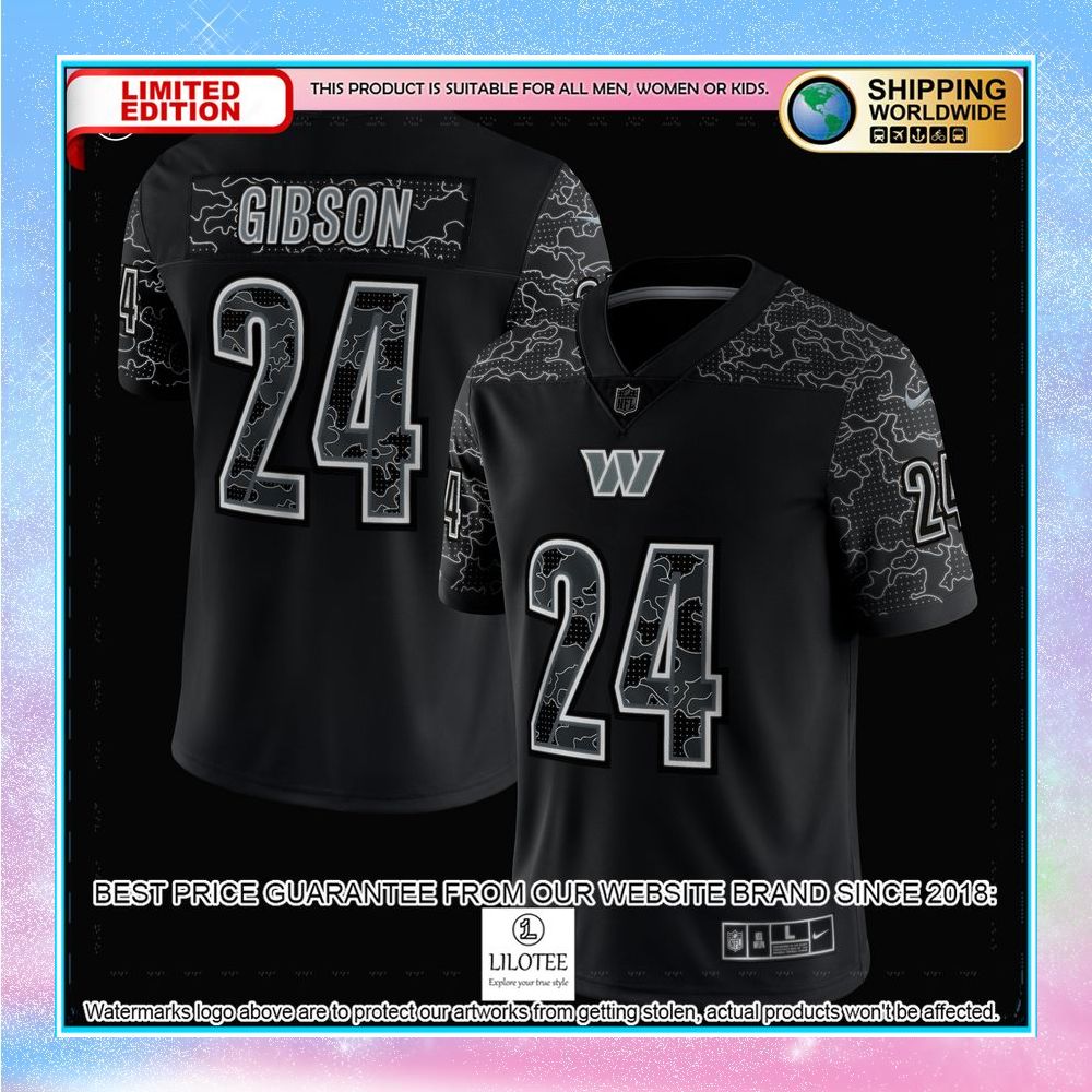 antonio gibson washington commanders rflctv limited jersey black football jersey 2 941