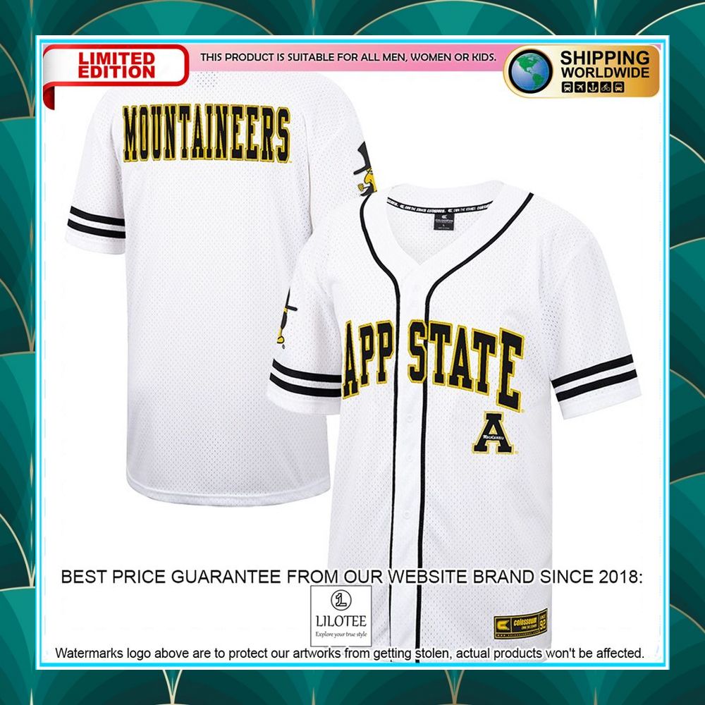 appalachian state mountaineers white black baseball jersey 1 555