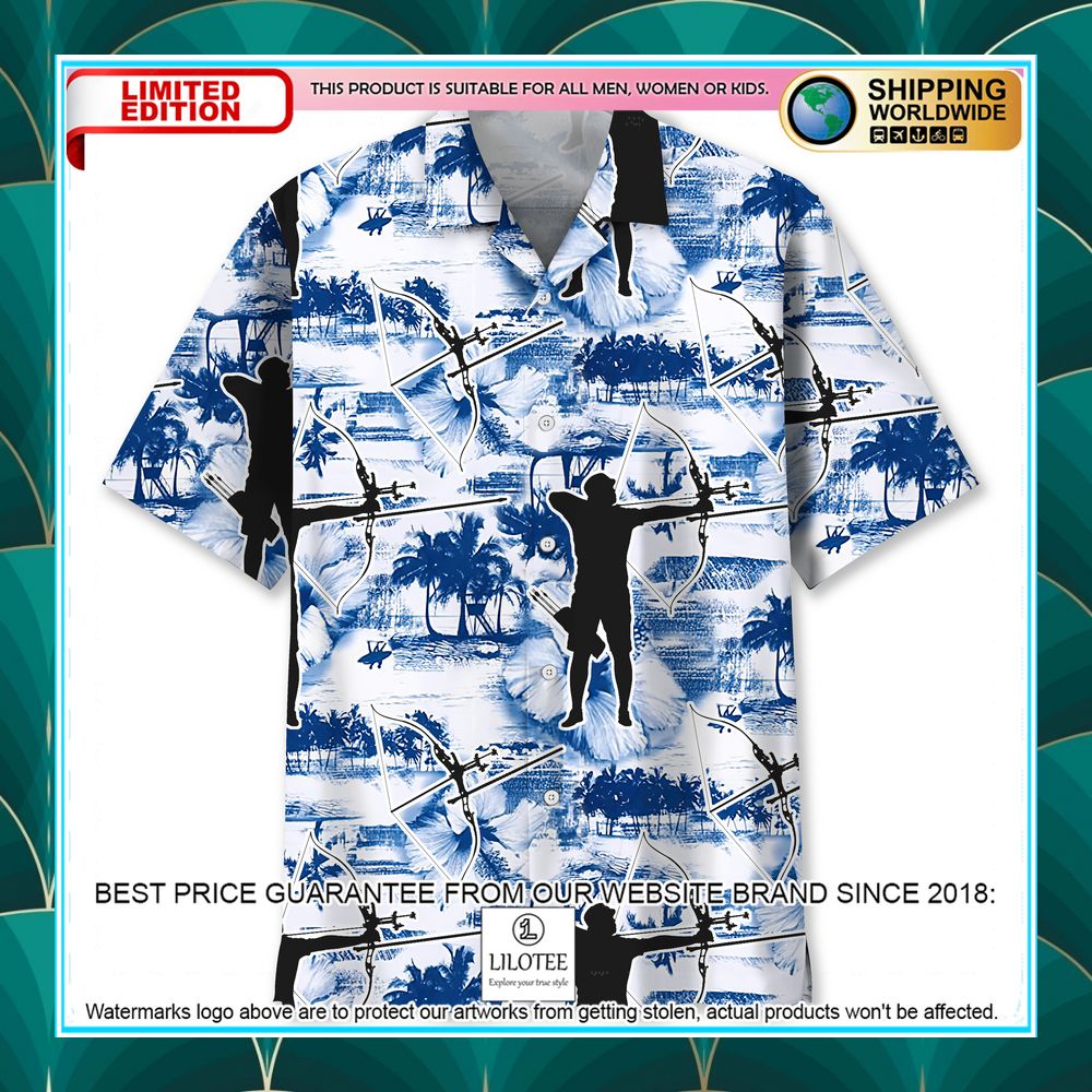archery blue nature hawaiian shirt 1 231