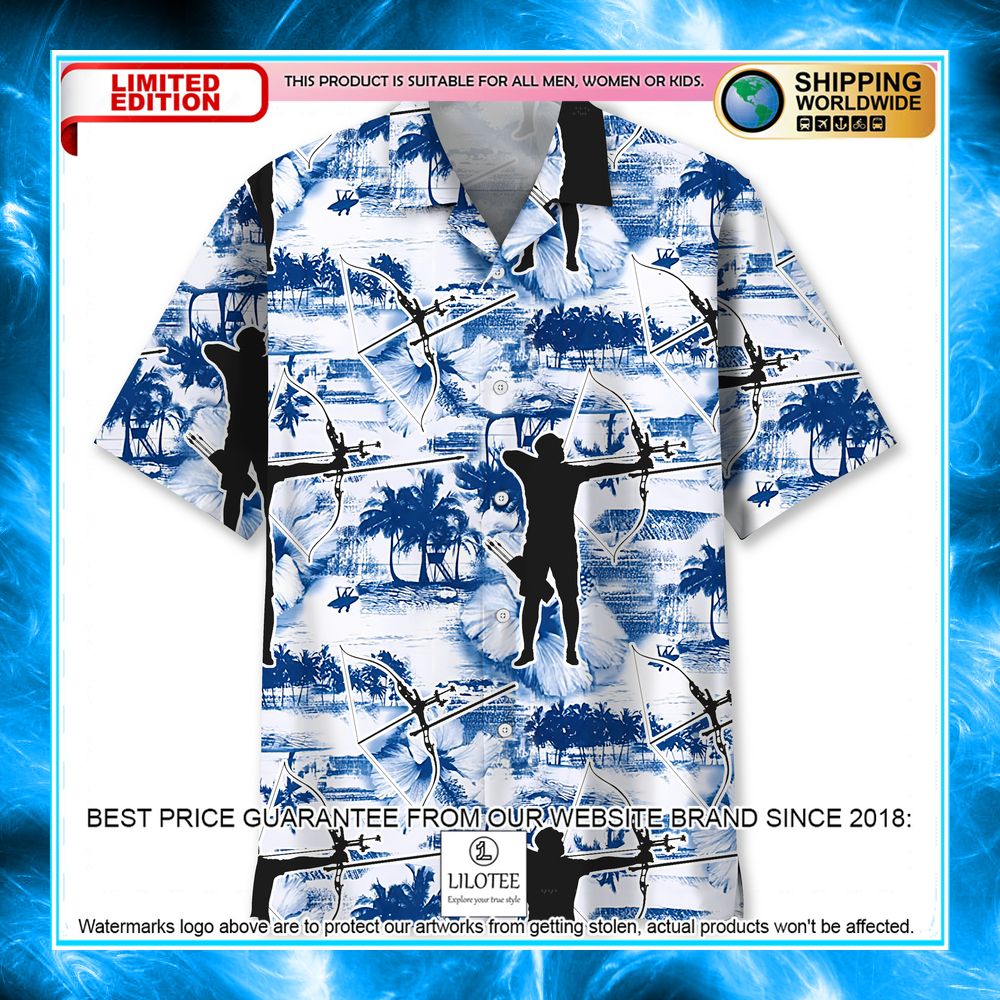 archery blue nature hawaiian shirt 1 565