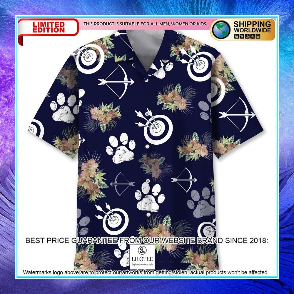 archery dog tropical hawaiian shirt 1 921