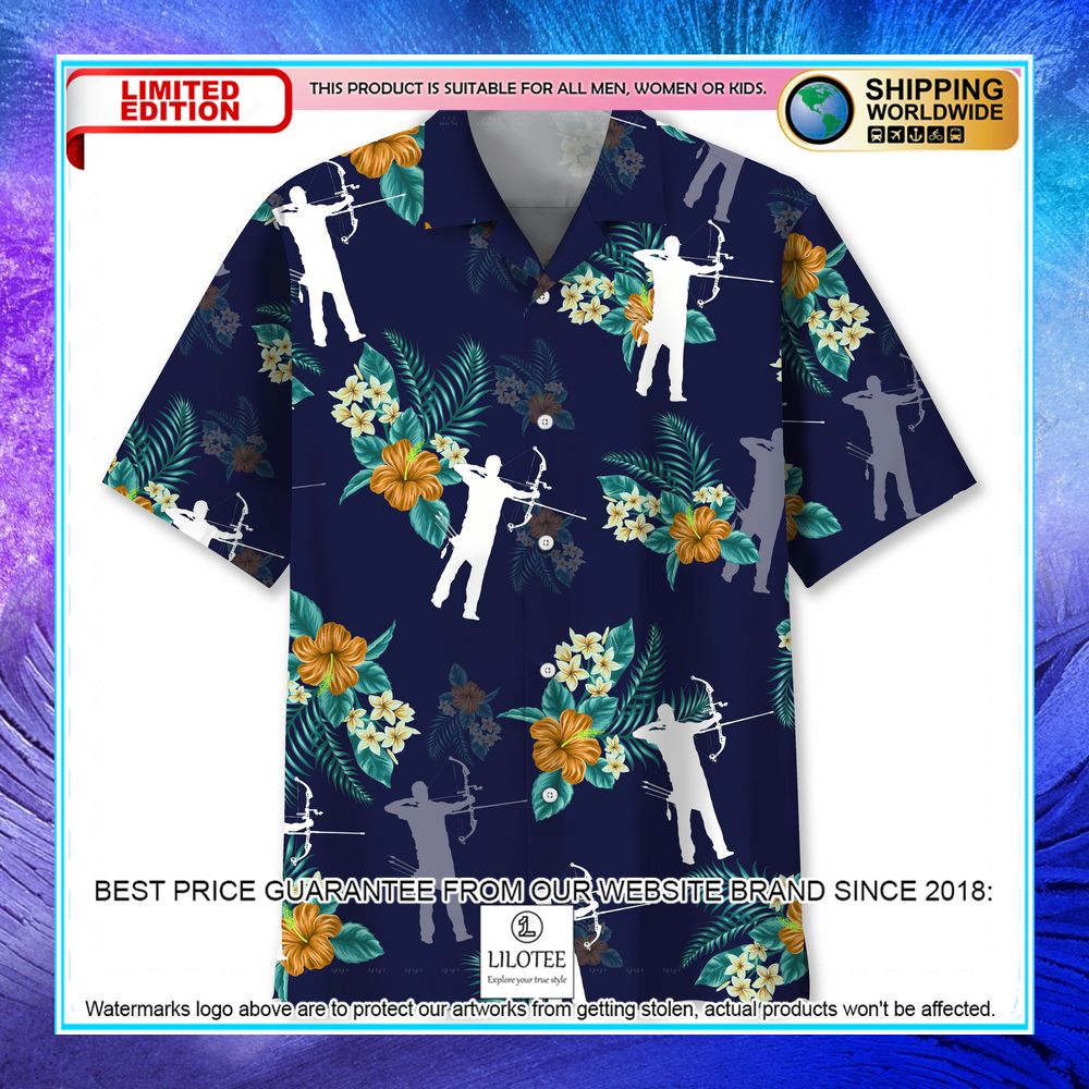 archery tropical hawaiian shirt 1 798