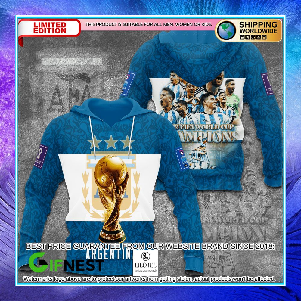 argentina 2022 fifa world cup champions 3d hoodie t shirt 2 427