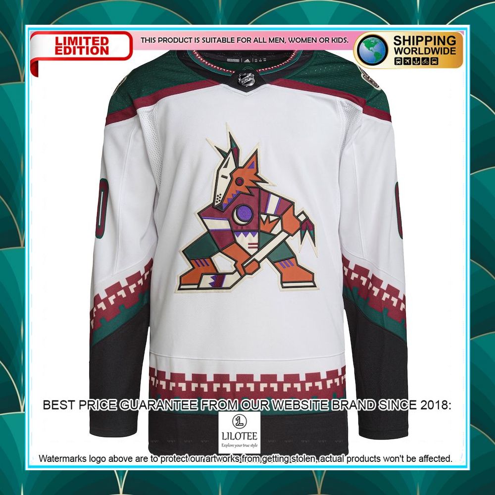 arizona coyotes adidas primegreen pro custom white hockey jersey 2 445