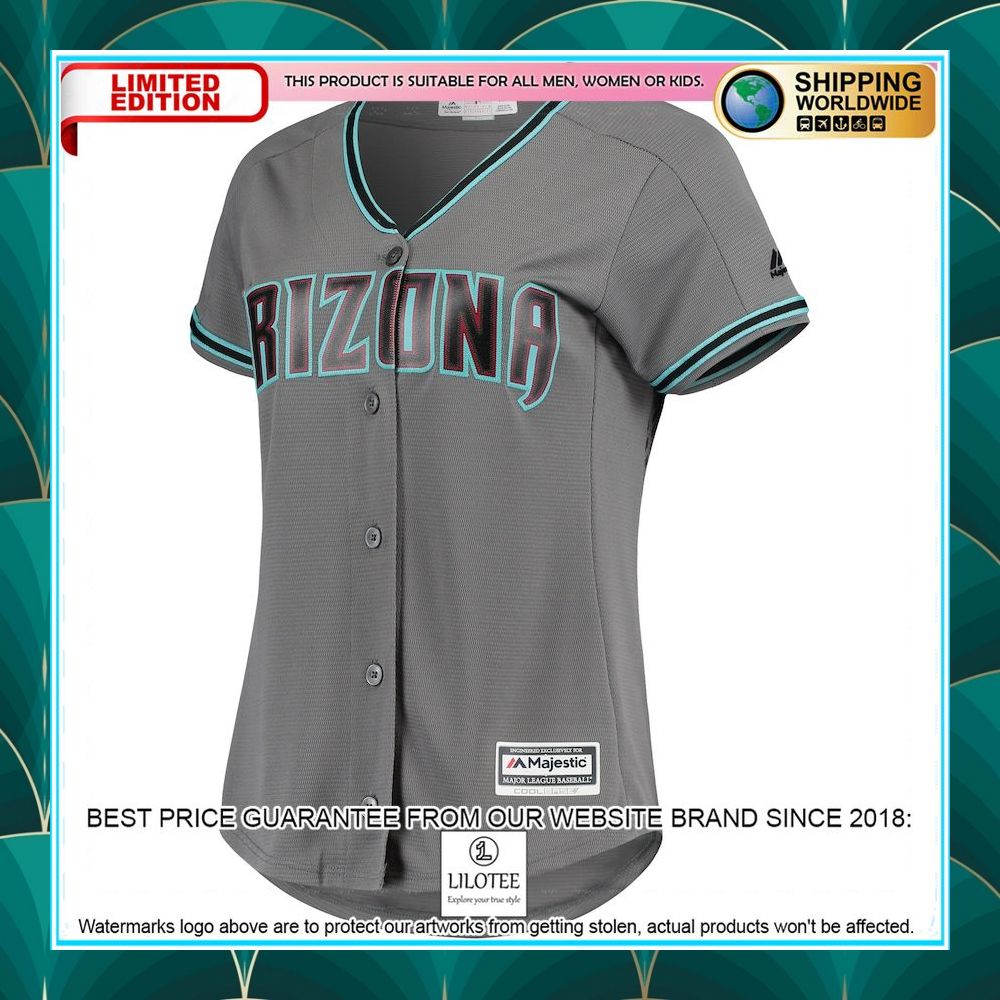arizona diamondbacks majestic womens road official team gray baseball jersey 2 970