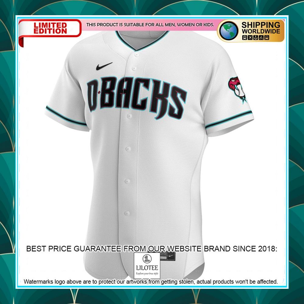 arizona diamondbacks nike alternate team white teal baseball jersey 2 999