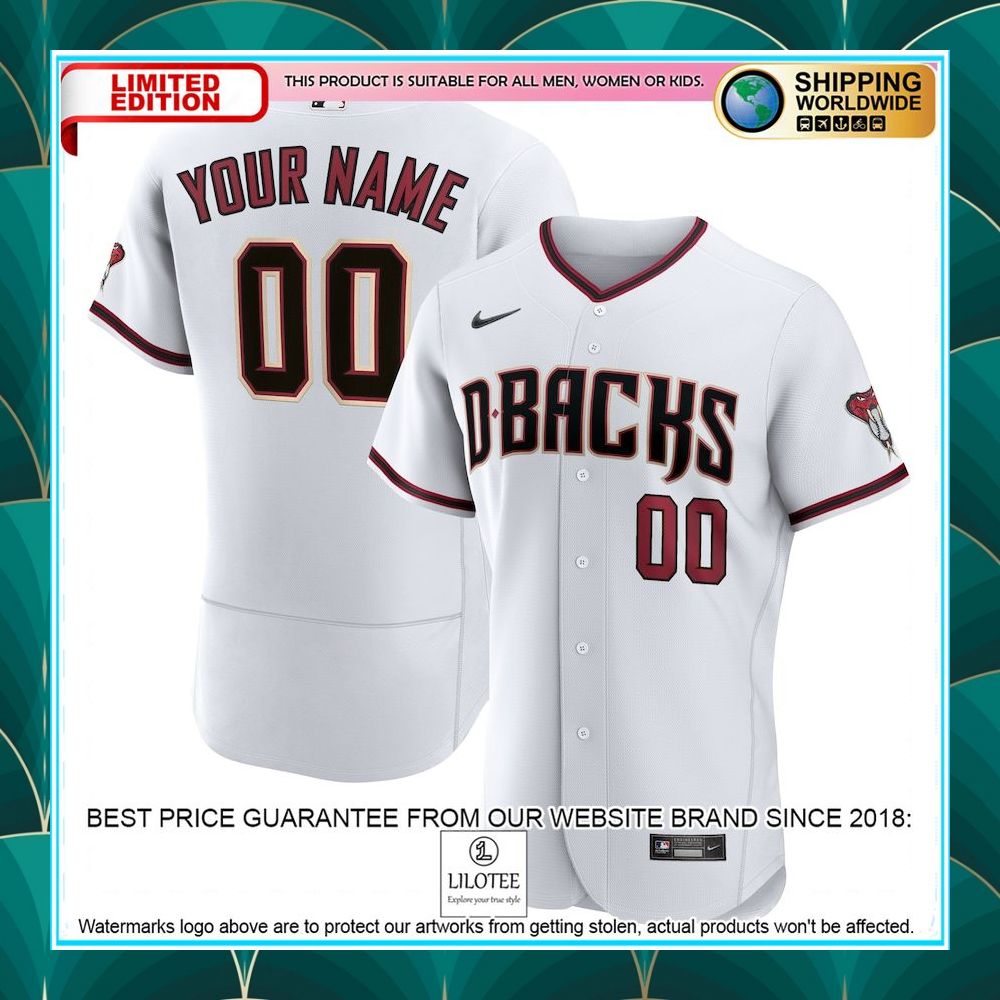 arizona diamondbacks nike home custom white baseball jersey 1 824