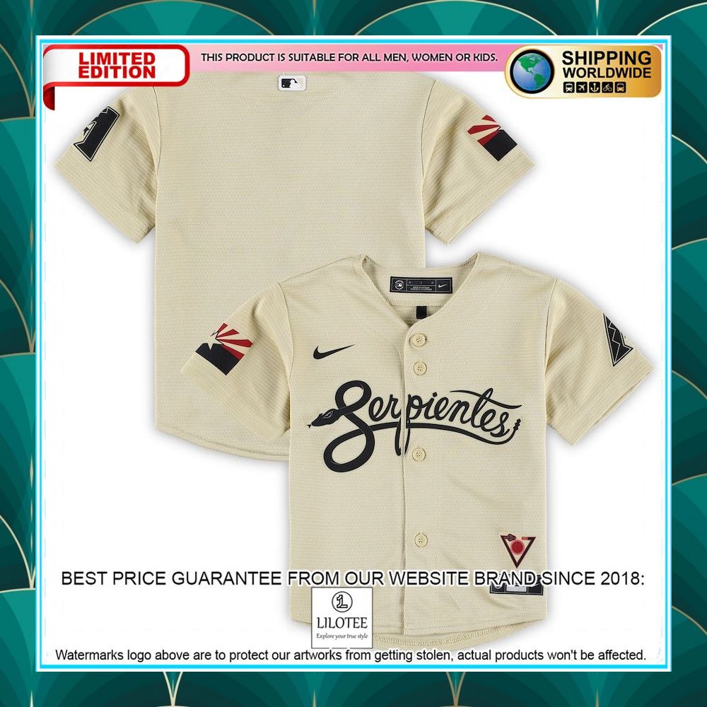 arizona diamondbacks nike toddler mlb city connect team gold baseball jersey 1 740