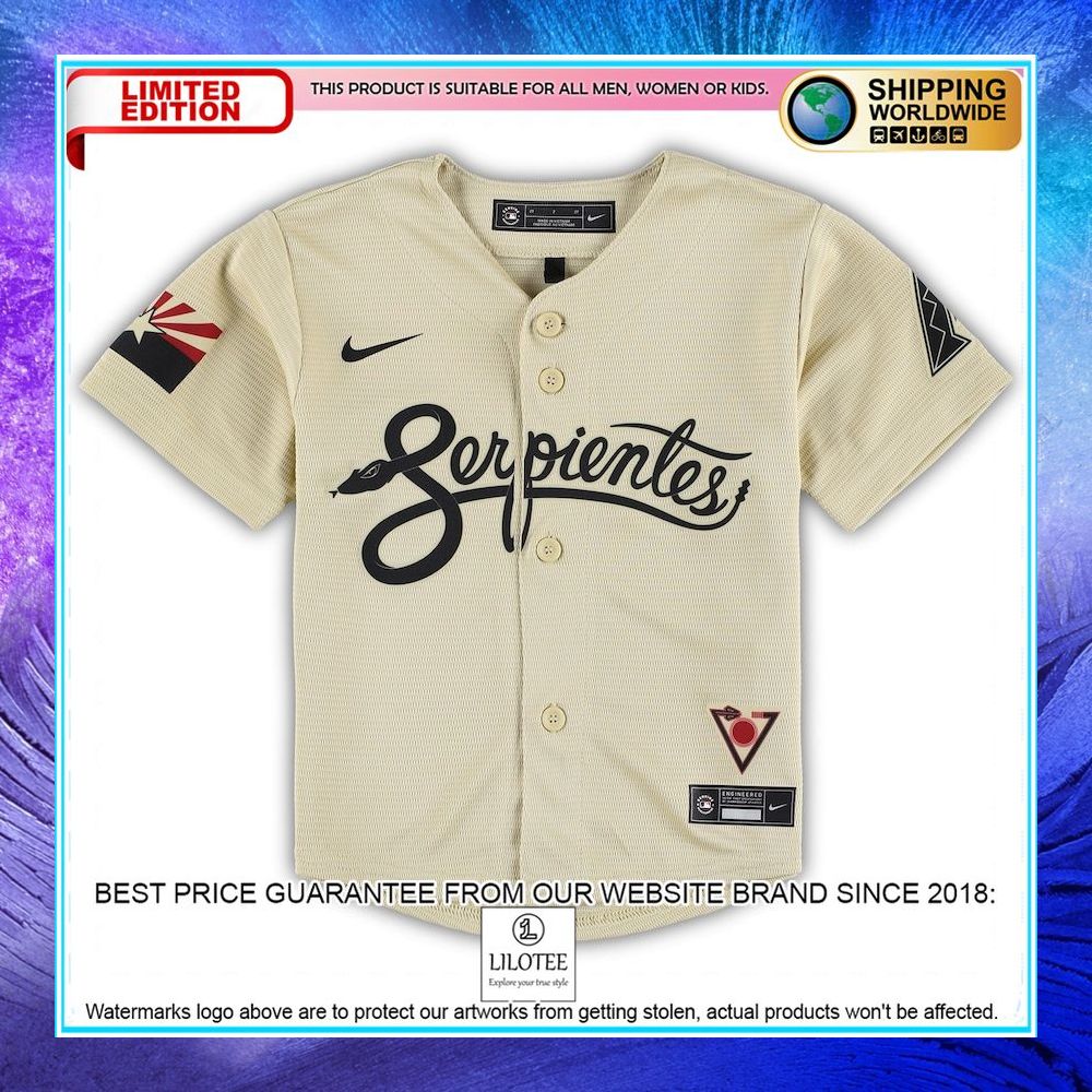 arizona diamondbacks nike toddler mlb city connect team gold baseball jersey 2 897