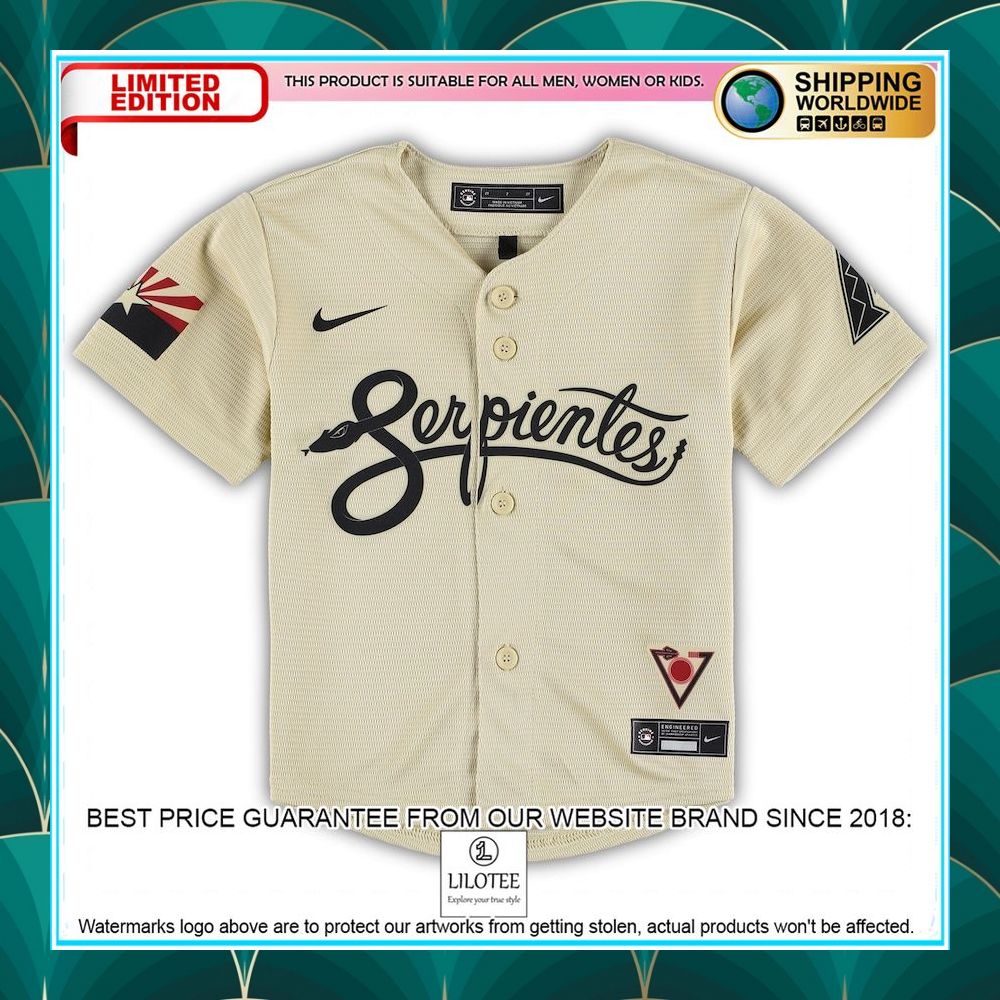 arizona diamondbacks nike toddler mlb city connect team gold baseball jersey 2 978