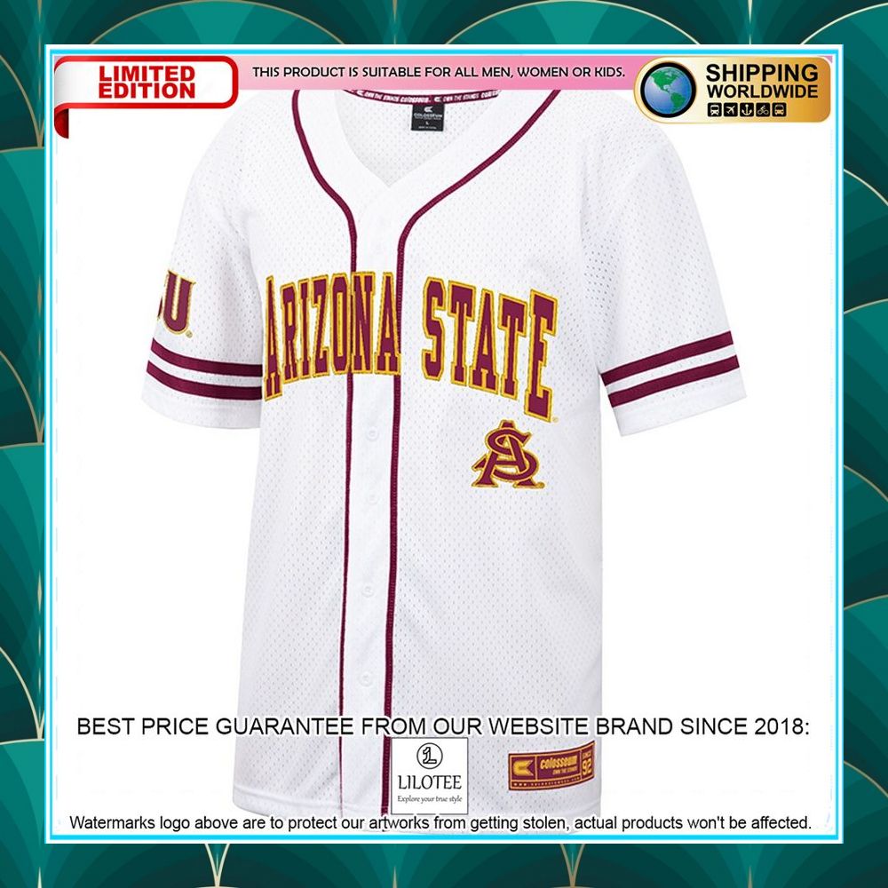 arizona state sun devils white maroon baseball jersey 2 943