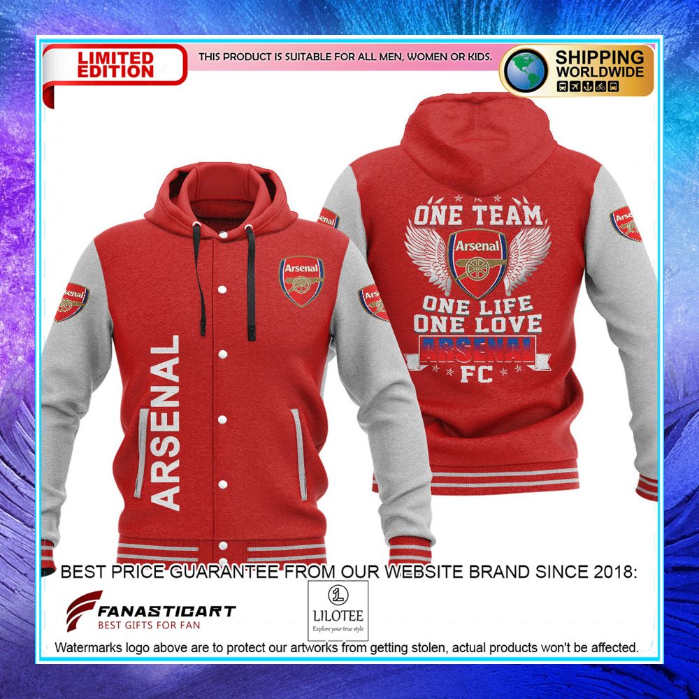 arsenal fc one team one life one love baseball hoodie jacket 7 781