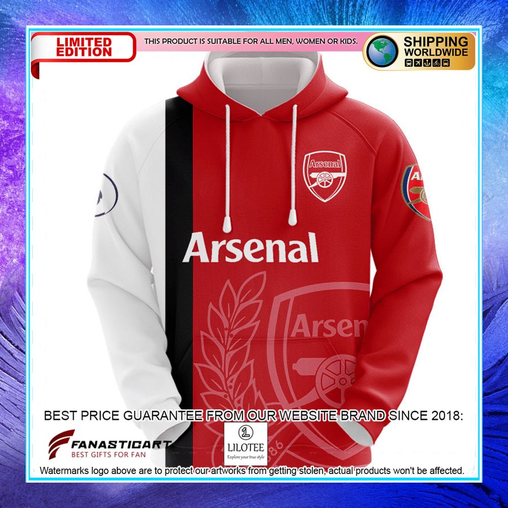 arsenal football club logo red hoodie shirt 1 384