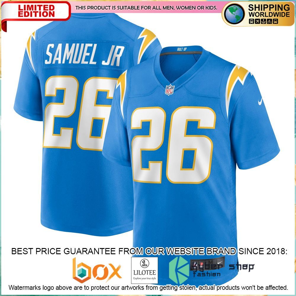 asante samuel jr los angeles chargers nike powder blue football jersey 1 894