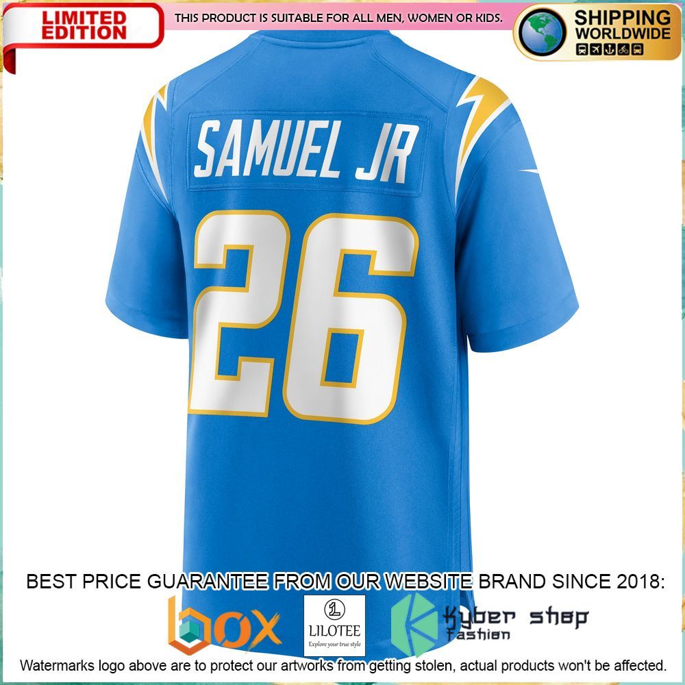 Asante Samuel Jr. Los Angeles Chargers Nike Powder Blue Football Jersey - LIMITED EDITION 3 asante samuel jr los angeles chargers nike powder blue football jersey 3 983