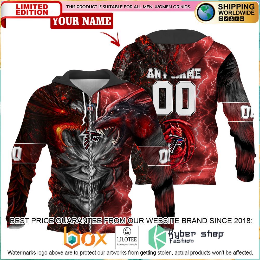 atlanta falcons demon face dragon wolf personalized hoodie pant 1 674