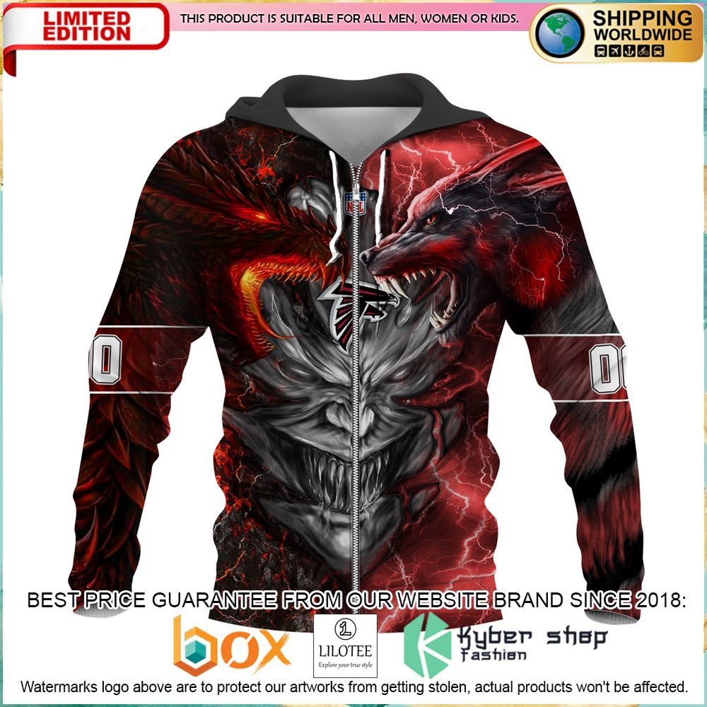 atlanta falcons demon face dragon wolf personalized hoodie pant 2 702