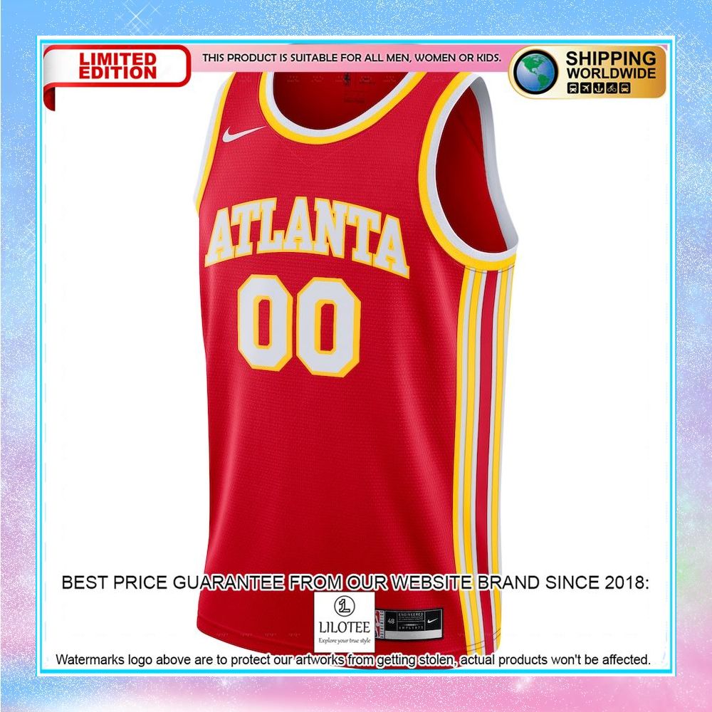 atlanta hawks nike 2020 21 custom red basketball jersey 2 468