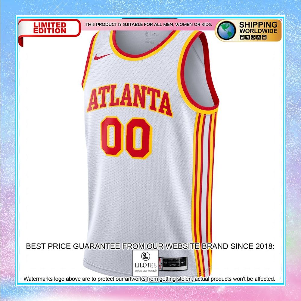 atlanta hawks nike 2020 21 custom white basketball jersey 2 379