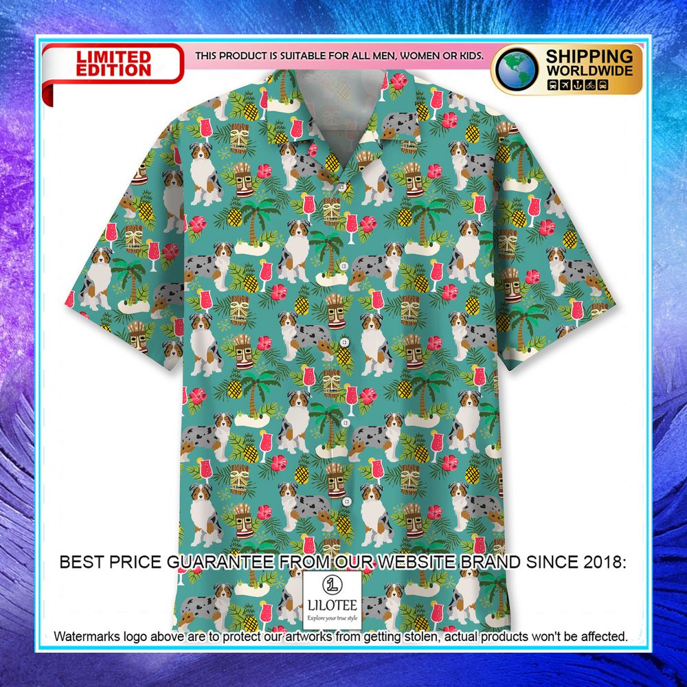australian shepherd beach hawaiian shirt 1 497