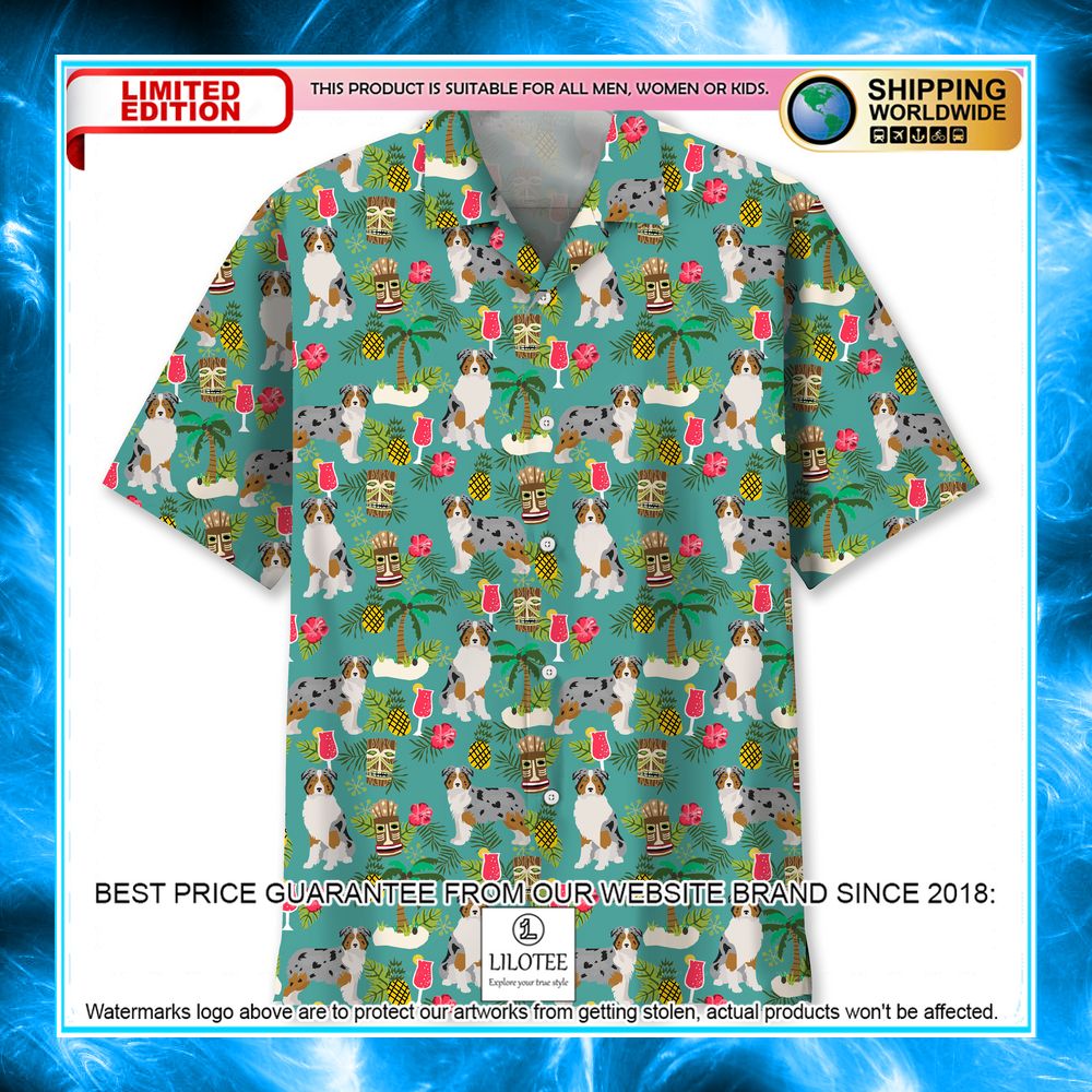 australian shepherd beach hawaiian shirt 1 596