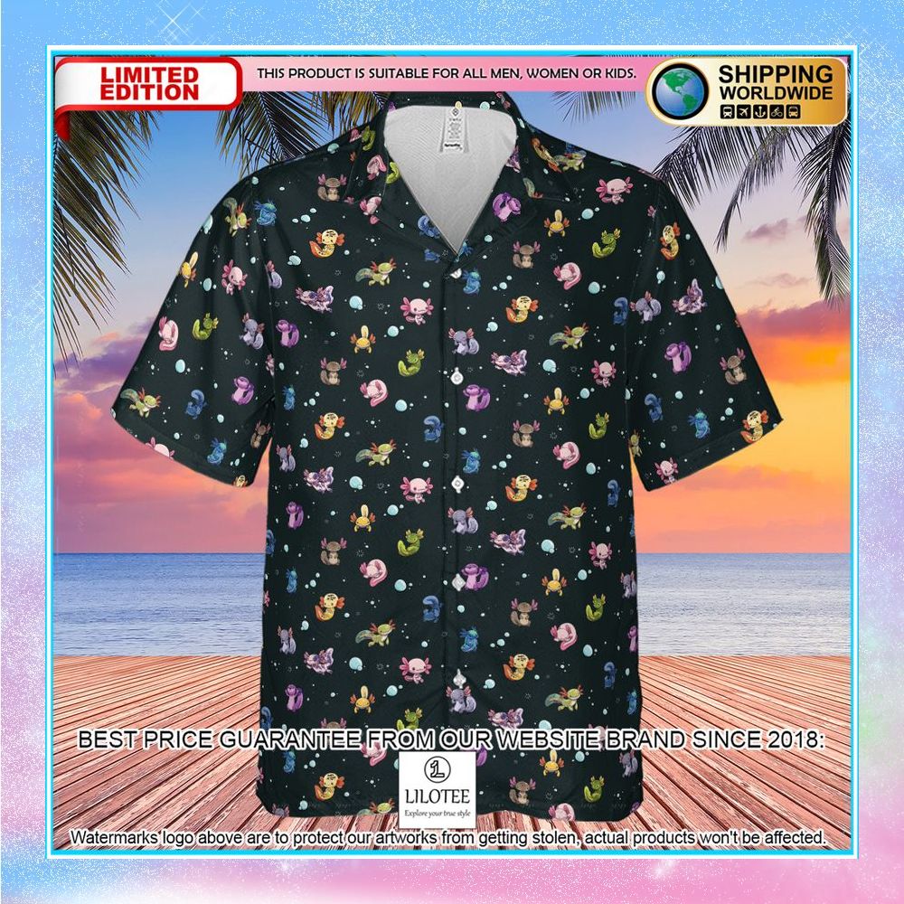 axolotls of the world pattern hawaiian shirt 2 11