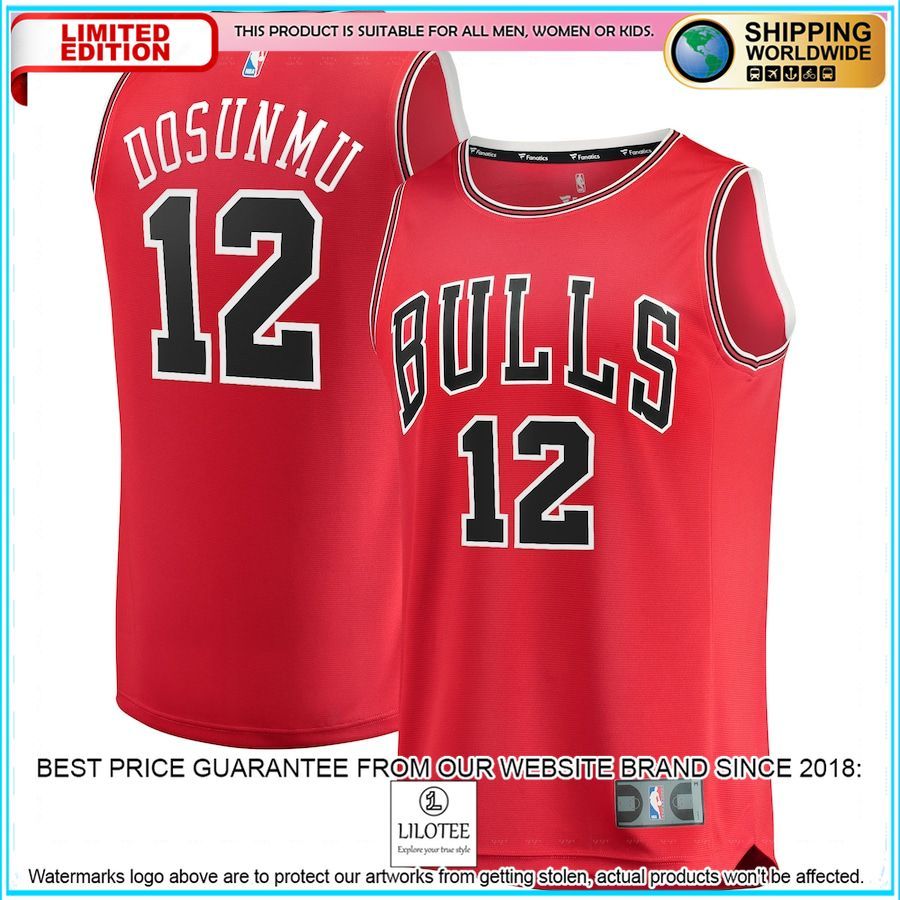 ayo dosunmu chicago bulls 2021 22 red basketball jersey 1 18