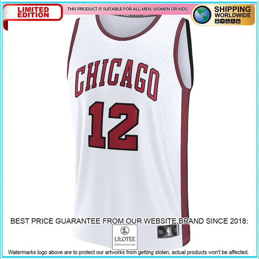 ayo dosunmu chicago bulls 2022 23 white basketball jersey 2 847