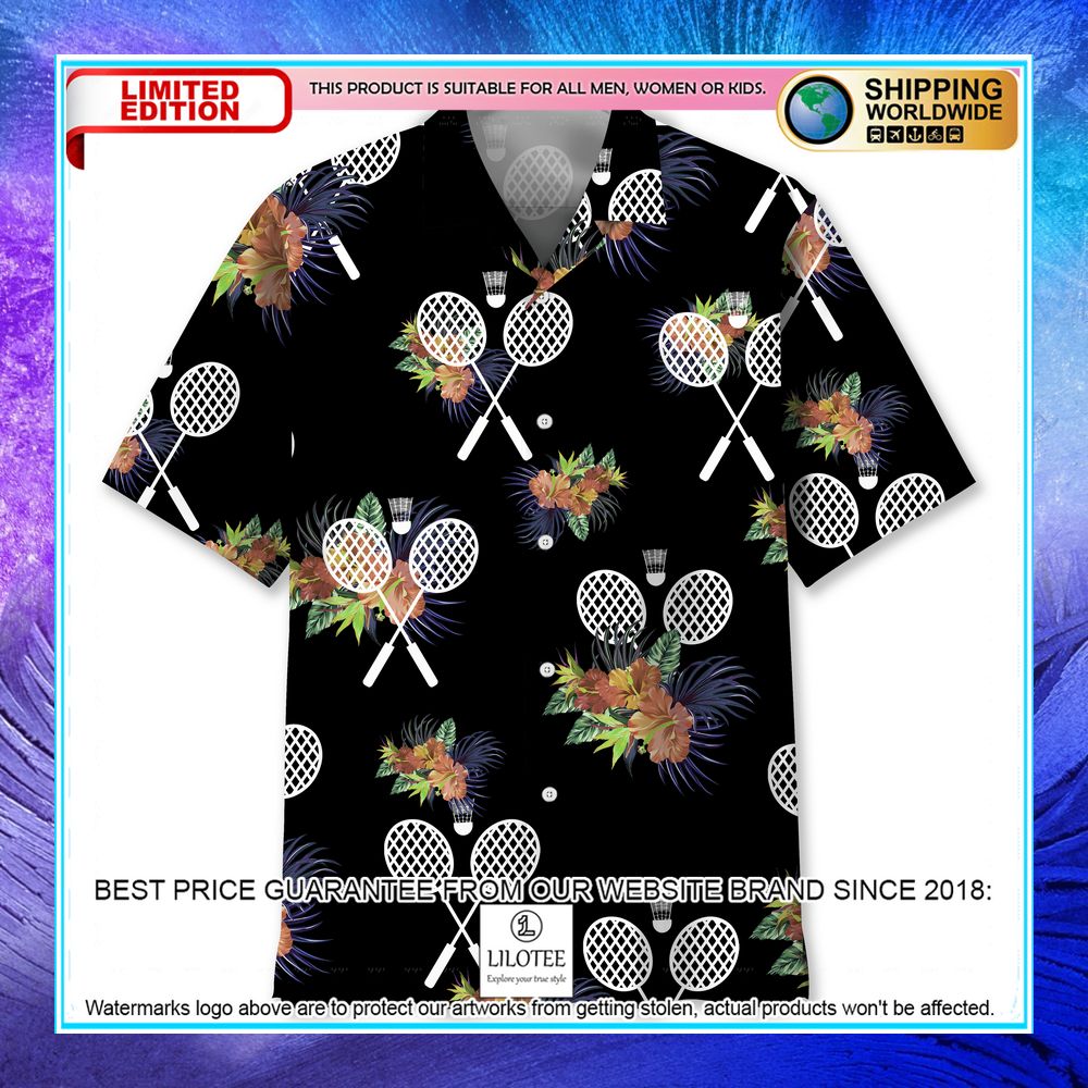 badminton nature flowers hawaiian shirt 1 204