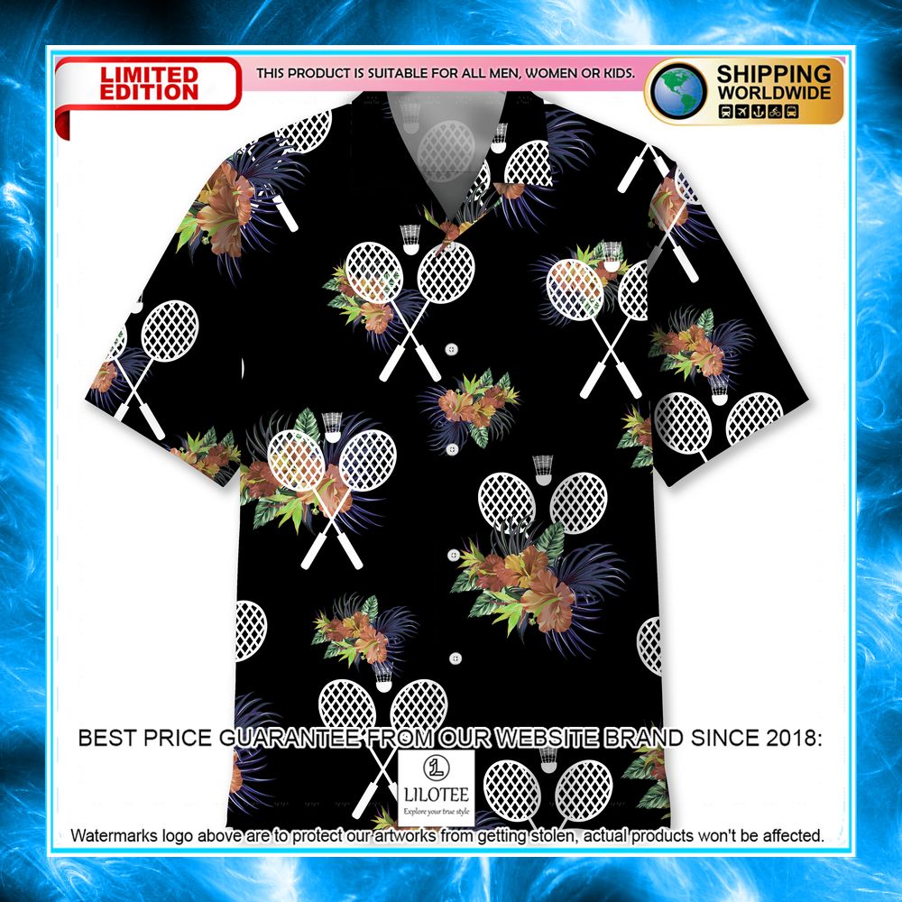 badminton nature flowers hawaiian shirt 1 781