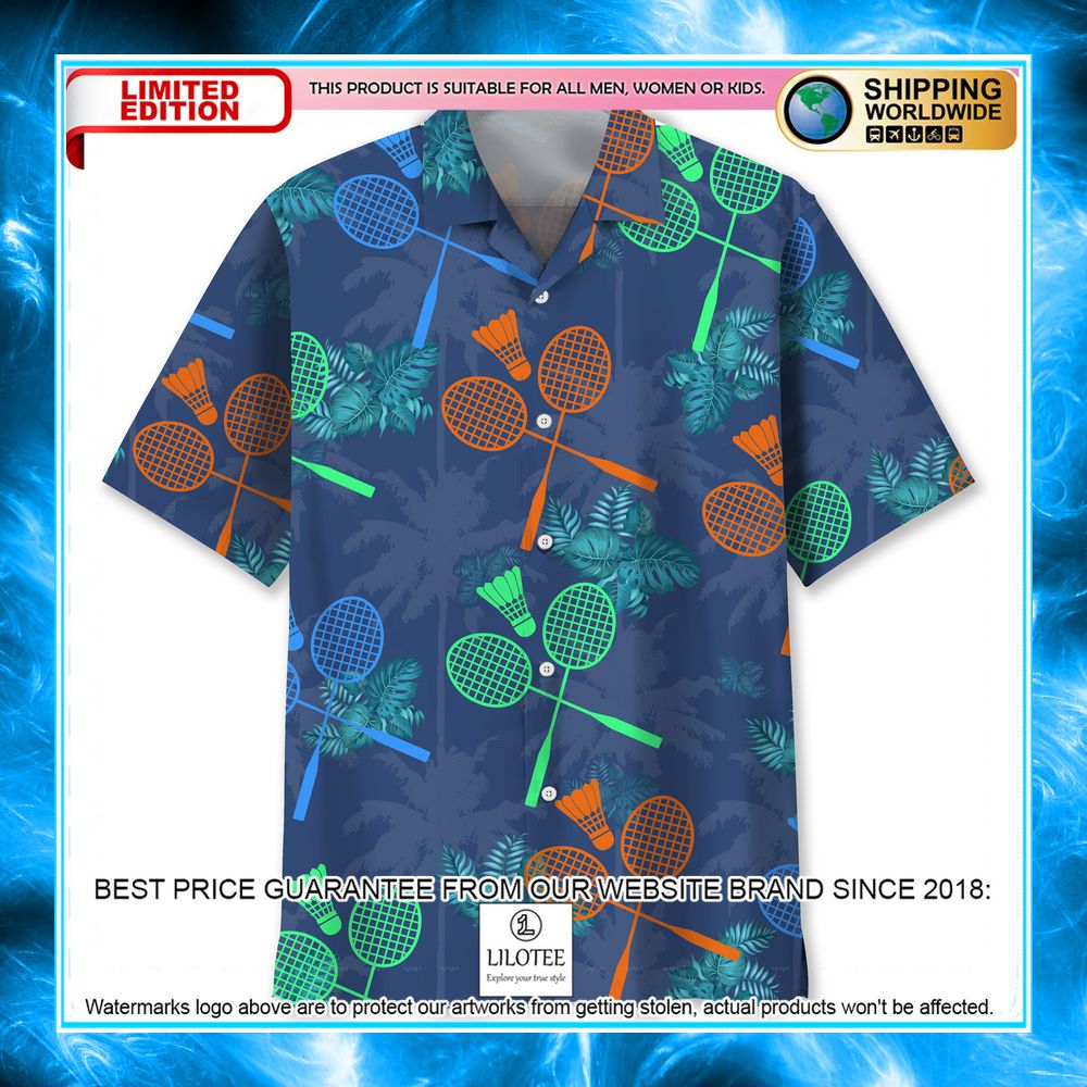 badminton tropical flowers hawaiian shirt 1 244