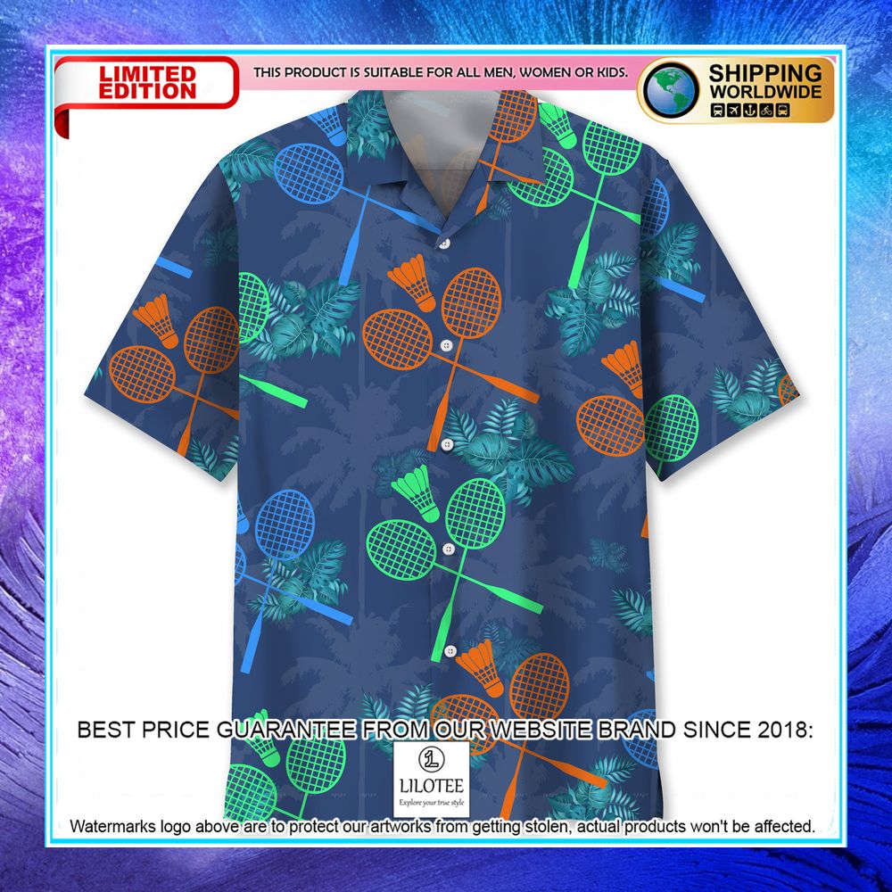 badminton tropical flowers hawaiian shirt 1 342