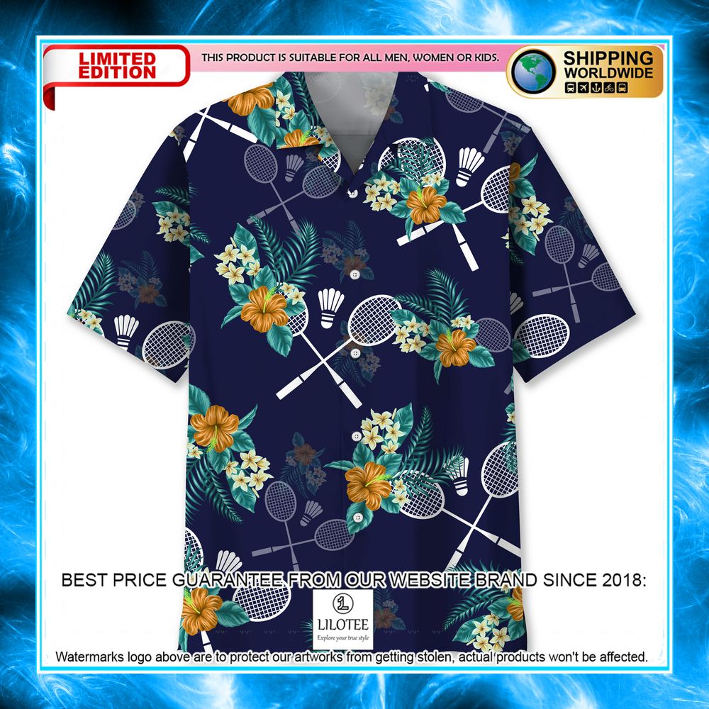 badminton tropical hawaiian shirt 1 972