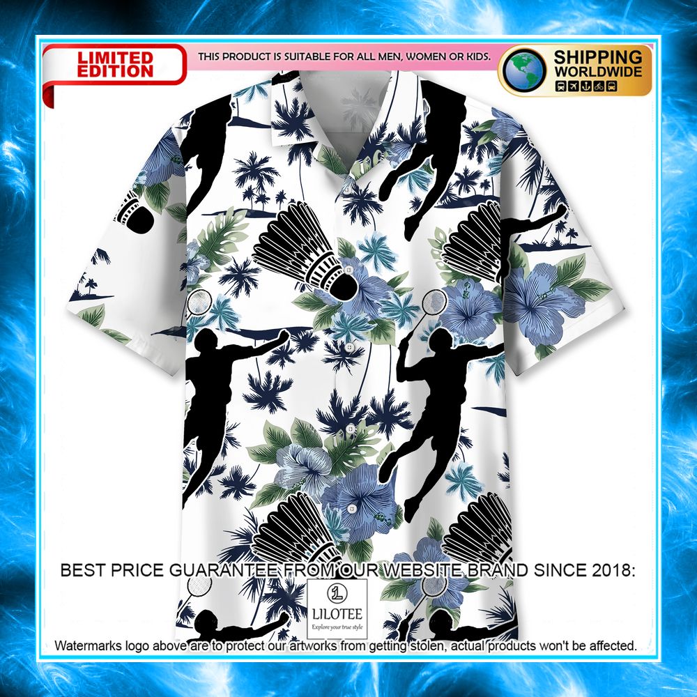 badminton white nature hawaiian shirt 1 101