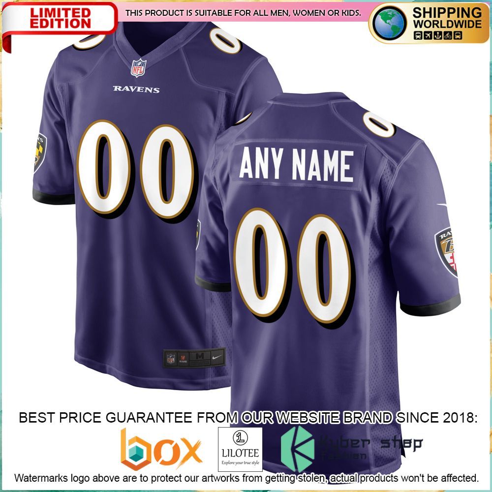 baltimore ravens nike custom purple football jersey 1 558