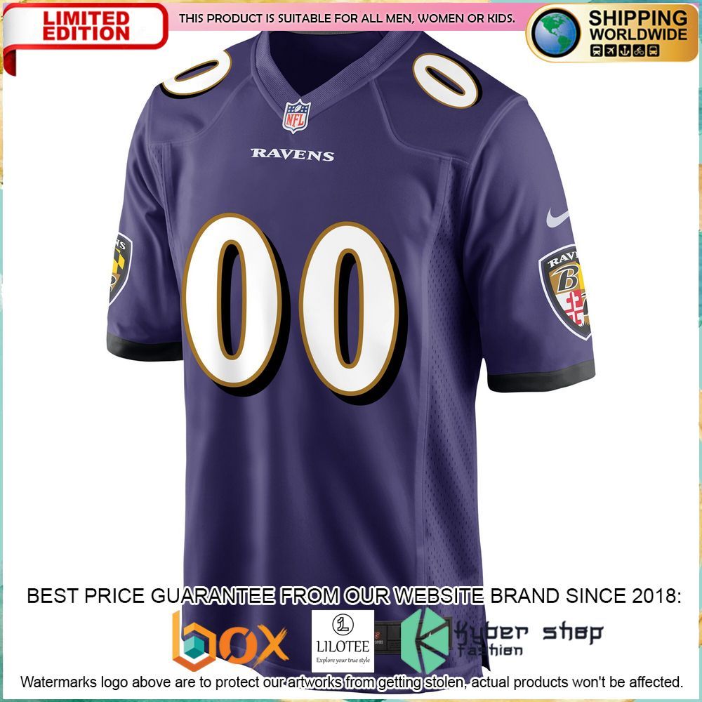 baltimore ravens nike custom purple football jersey 2 101