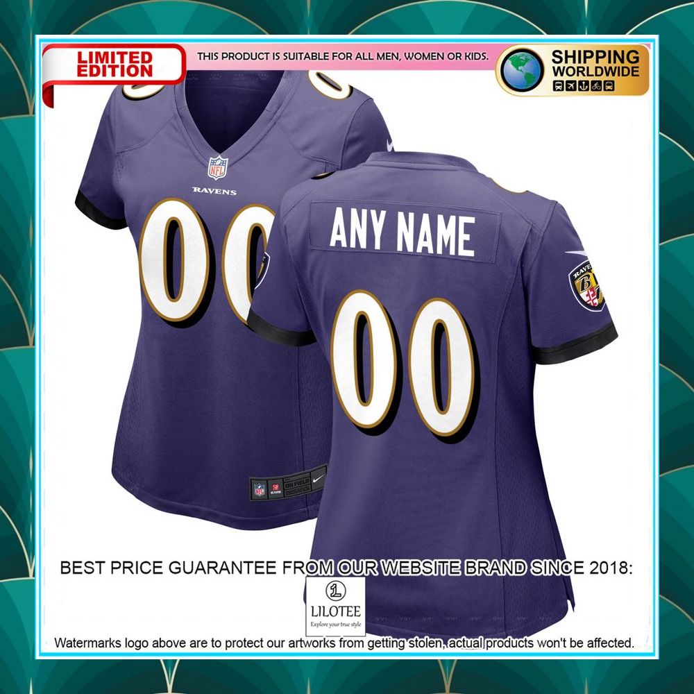 baltimore ravens womens custom purple football jersey 1 315