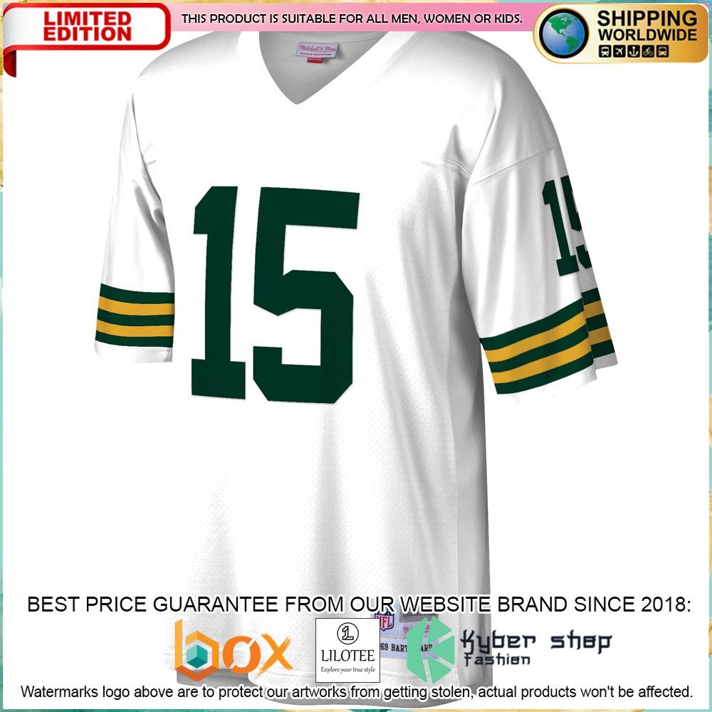 bart starr green bay packers mitchell ness 1969 legacy replica white football jersey 2 586