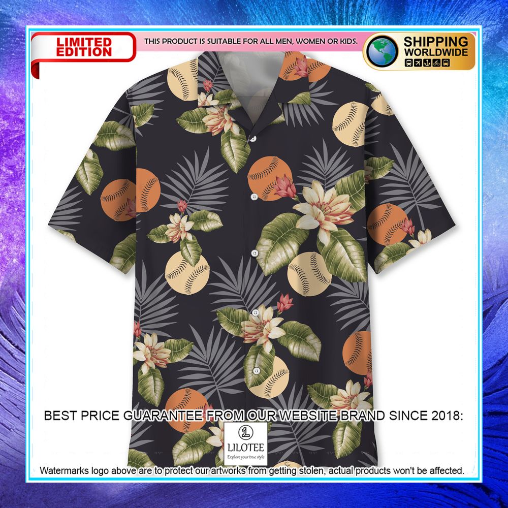 baseball flowers hawaiian shirt 1 274