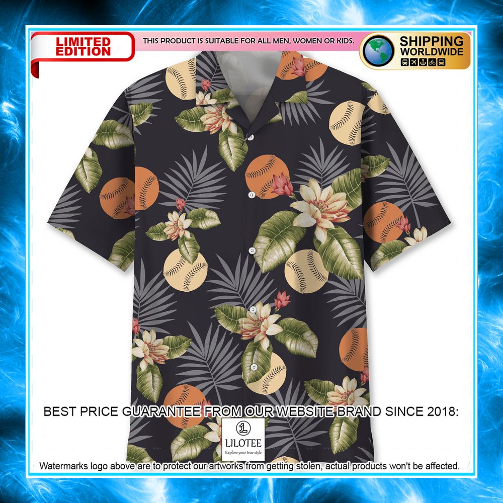 baseball flowers hawaiian shirt 1 637